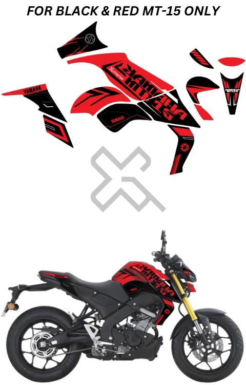 Red Emblade Edition Full Body Sticker Compatible with MT15 | Printed In Premium Matte Vinyl With FPF(Fade Protection Film), Water Proof, Precut Sticker, Pack Of 1 Compatible with Both Side